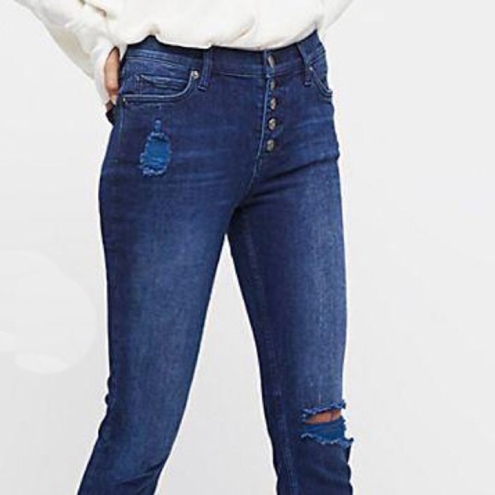 free people distressed skinny jeans